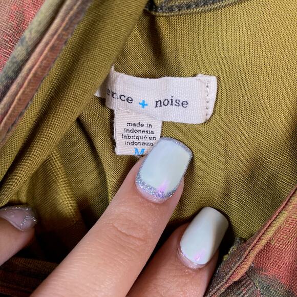 Anthropologie Silence + Noise Womens Tank Tie Dye Geometric Flowy VNeck Medium - Picture 4 of 10